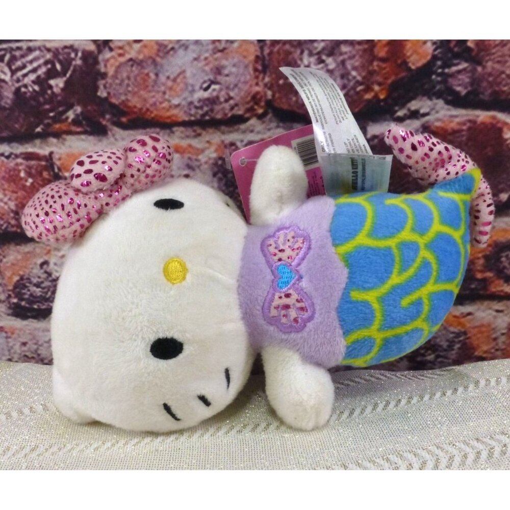 Hello Kitty Mermaid Plush Toy 6" - Soft Stuffed Animal With Pink Bow & Scales -